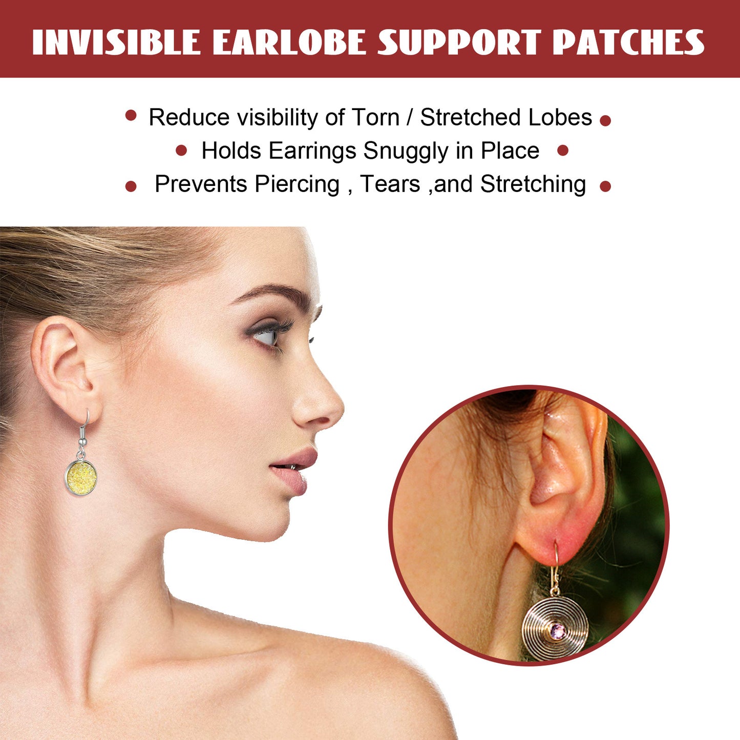 EELHOE Invisible Earlobe Support Patches – Lightweight Earring Support Pads