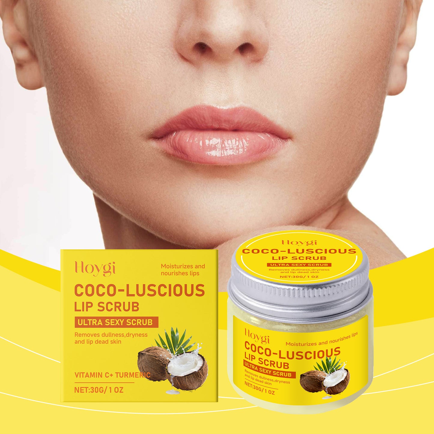 Hoygi Coco-Luscious Lip Scrub – Gentle Exfoliation, Moisturizing & Refreshing Care