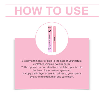 Stylo colle et fixateur double embout Nymixa pour faux cils – Colle longue tenue pour la pose de faux cils à faire soi-même