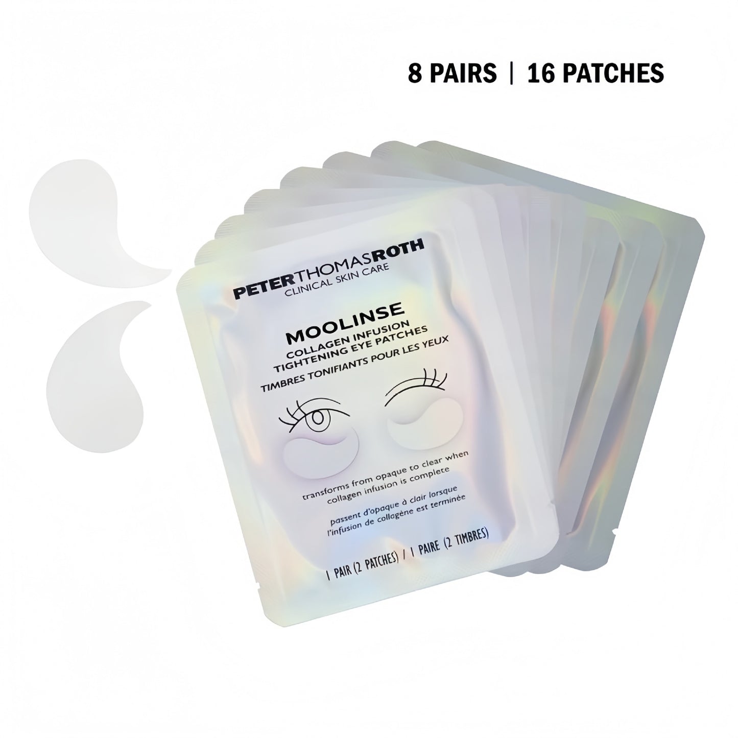 Parches de colágeno para ojos, iluminadores y reafirmantes, con niacinamida y ácido hialurónico 