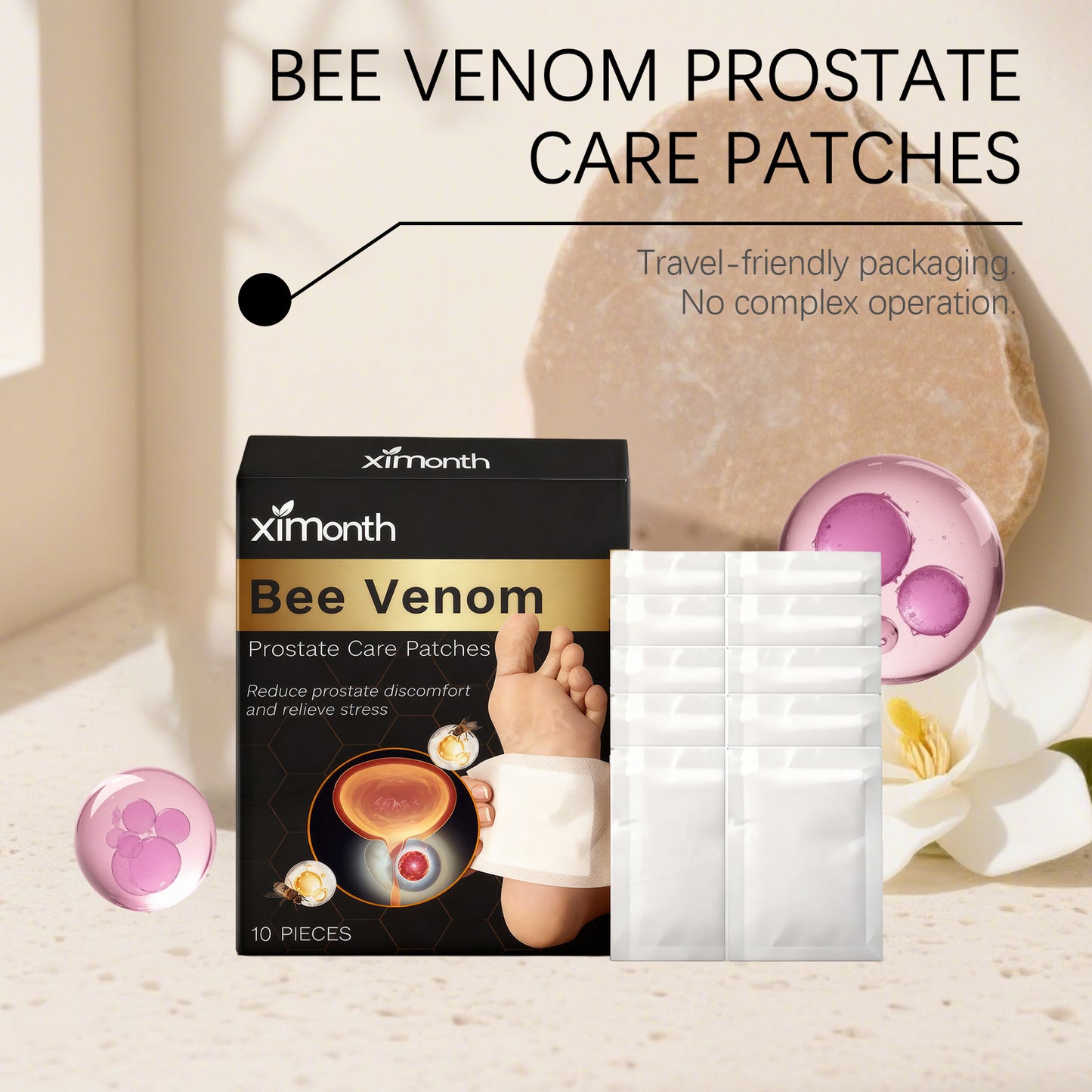 Ximonth Bee Venom Prostate Care Patches – Gentle Warming Body Wellness Patches (10pcs)