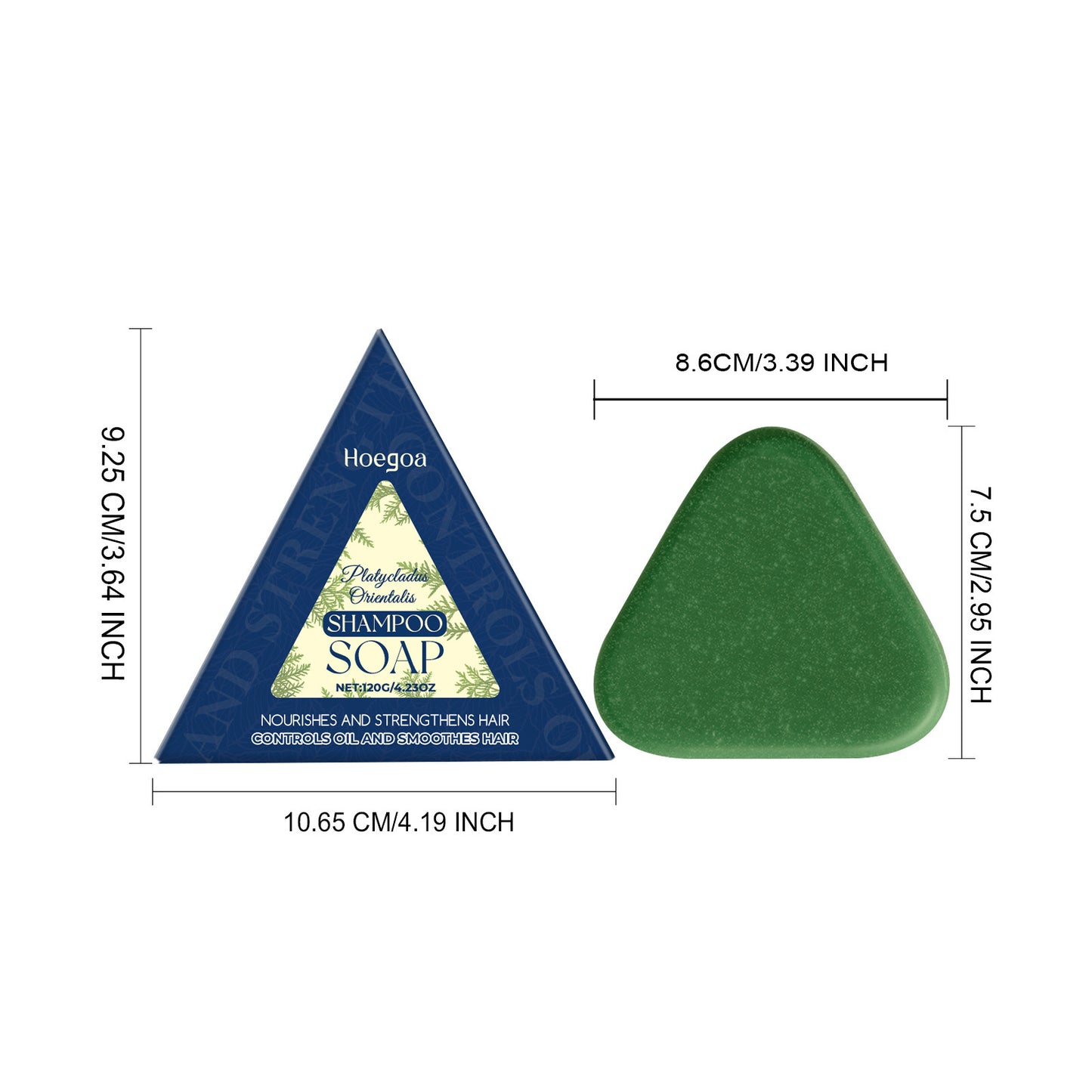 Champú y jabón de Hoegoa Platycladus Orientalis: nutre y fortalece el cabello (120 g)