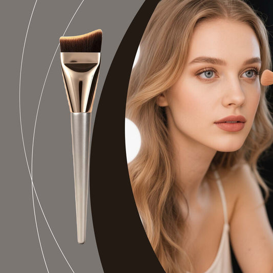 Professional Angled Face Makeup Brush – Foundation & Contour Blending Tool