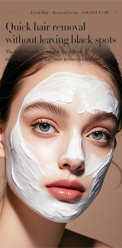 Coconut Oil Facial Hair Removal Cream – Gentle & Smooth Skin Care