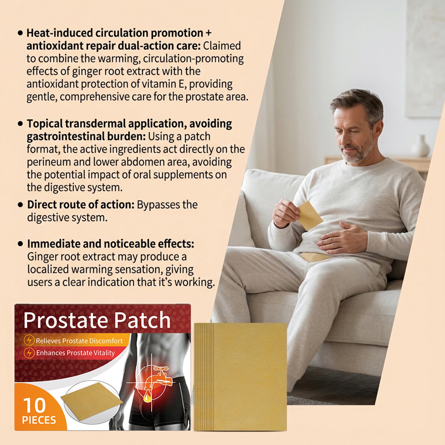 South Moon Prostate Care Warming Patch – Gentle Comfort Support • Daily Wellness贴片护理（10pcs）