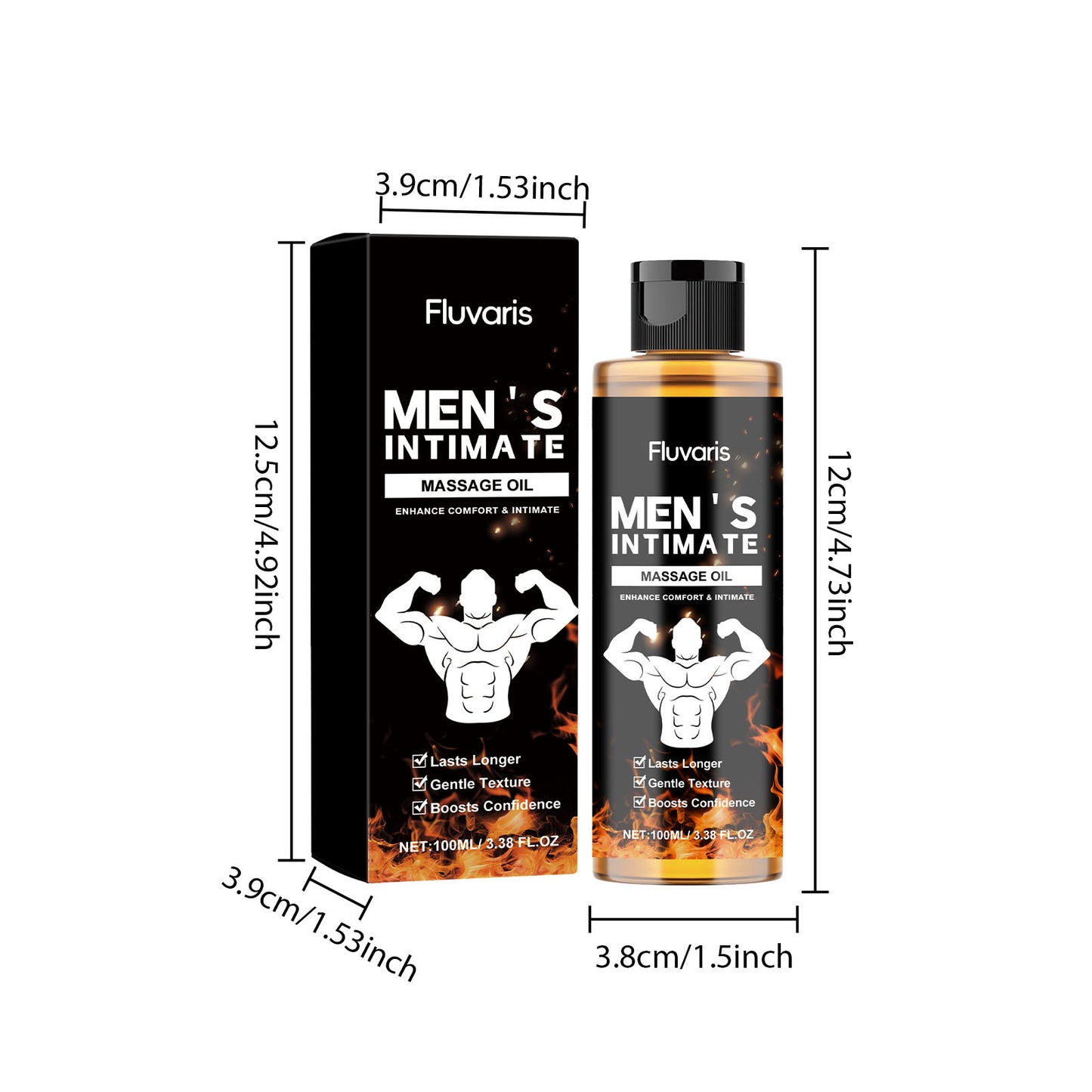 Fluvaris Men’s Intimate Massage Oil – Lightweight Hydrating Body Care Oil (100ml)