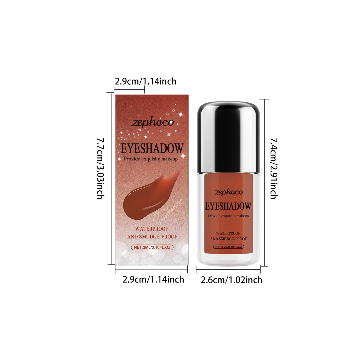 Sombra de ojos líquida Zephoco: secado rápido, suave y resistente a las manchas (varios tonos)