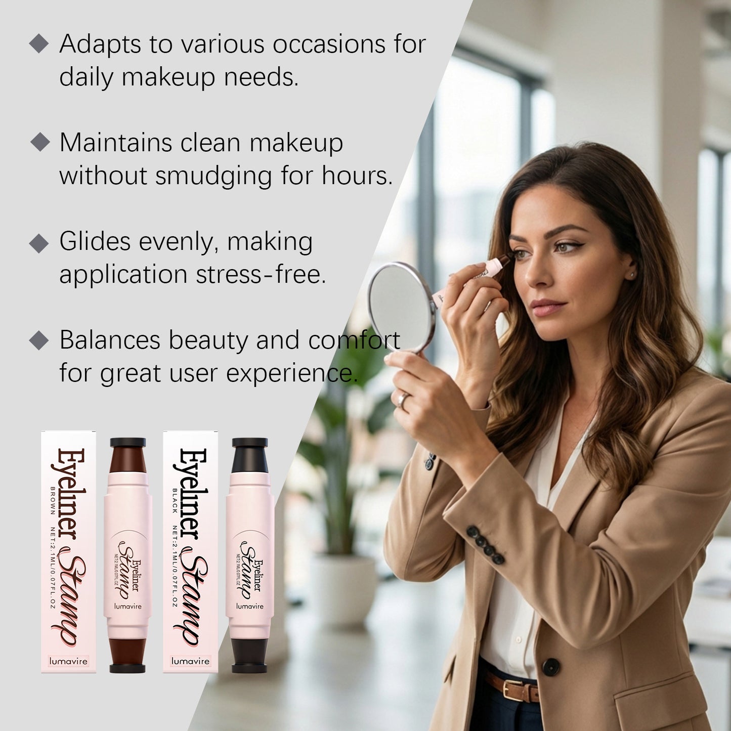 Dúo de sellos delineadores de ojos: set de maquillaje de ojos alados fácil