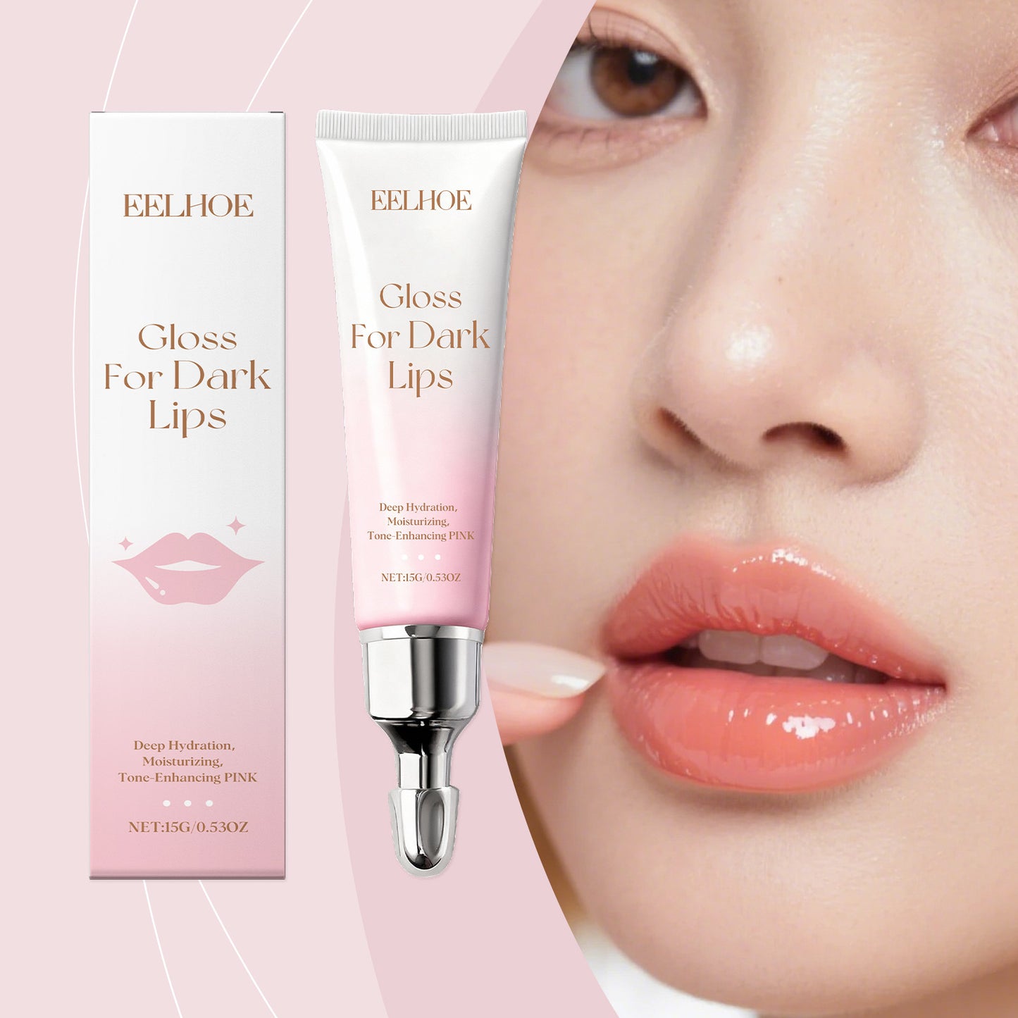 EELHOE Pink Lip Gloss – Lightweight, Moisturizing & Smooth-Glide Formula (15g)