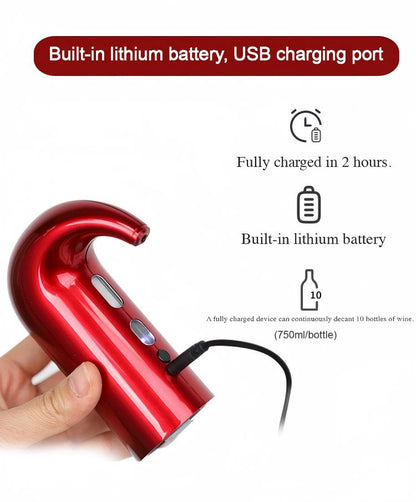 Electric Wine Aerator & Pourer – USB Rechargeable Automatic Wine Decanter