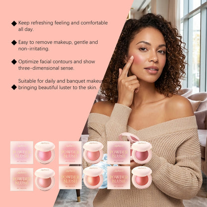 Zephoco Soft Luminous Powder Blush – Lightweight, Blendable Cheek Color