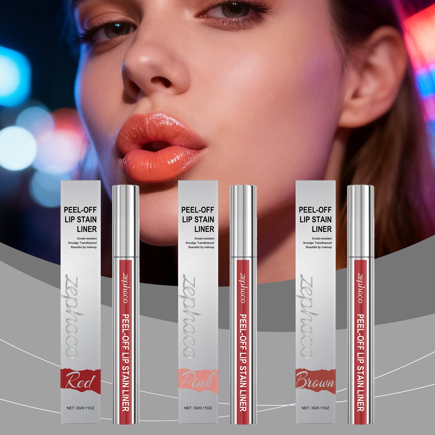 Zephoco Peel-Off Lip Stain Liner – Smooth Color Finish (Multi Shades)