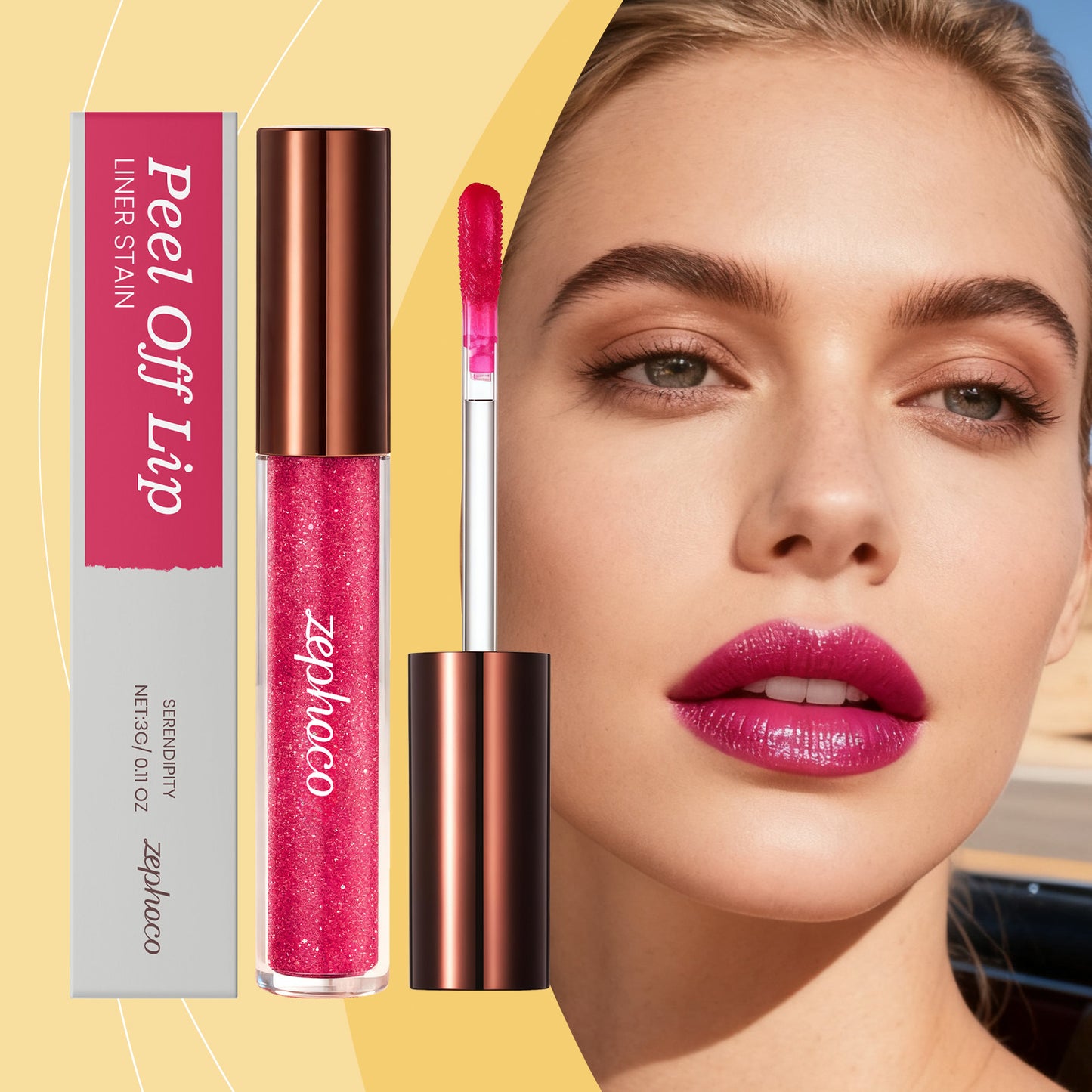Zephoco Peel-Off Lip Tint – Long-Lasting Color, Smooth Texture & Easy Application