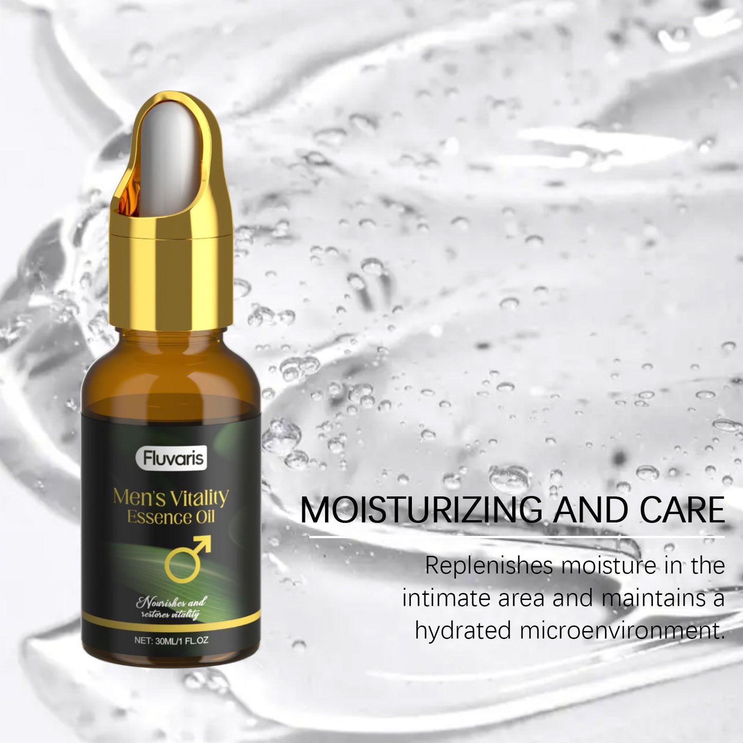 Fluvaris Mens Essence Oil Lightweight Hydrating Intimate Body Care 30ml