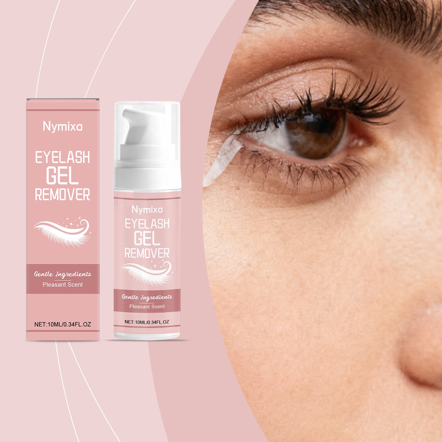 Gel removedor de pestañas Nymixa: disolvente suave y de acción rápida para el pegamento de pestañas (10 ml)