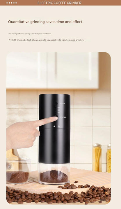 Molinillo de café eléctrico portátil: dosificación precisa y tamaño de molienda ajustable