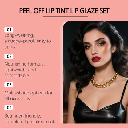 Set de tinte y brillo labial Zephoco Peel-Off: color de larga duración en varios tonos