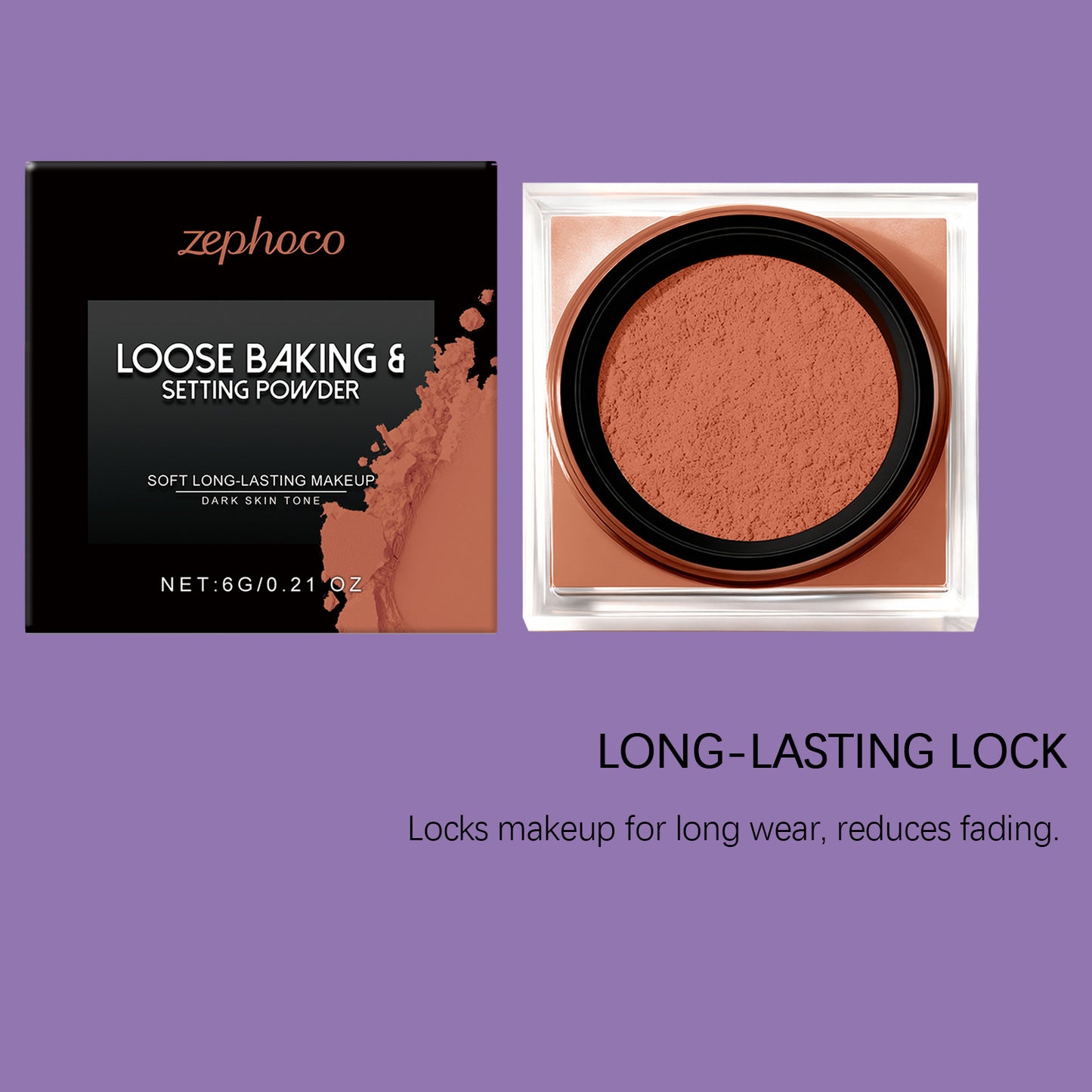 Zephoco Loose Baking & Setting Powder – Soft Focus Makeup Finish for Natural Coverage