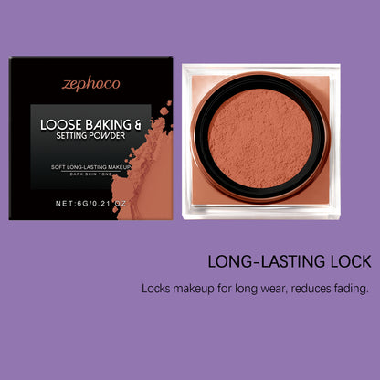 Zephoco Loose Baking & Setting Powder – Soft Focus Makeup Finish for Natural Coverage