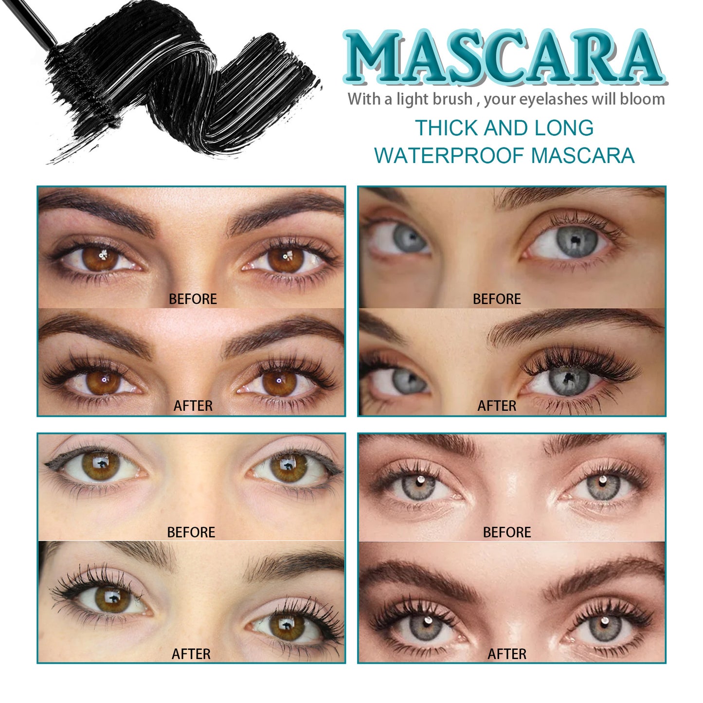 JAYSUING Lengthening & Volumizing Black Mascara – Long-Lasting, Smudge-Resistant Formula