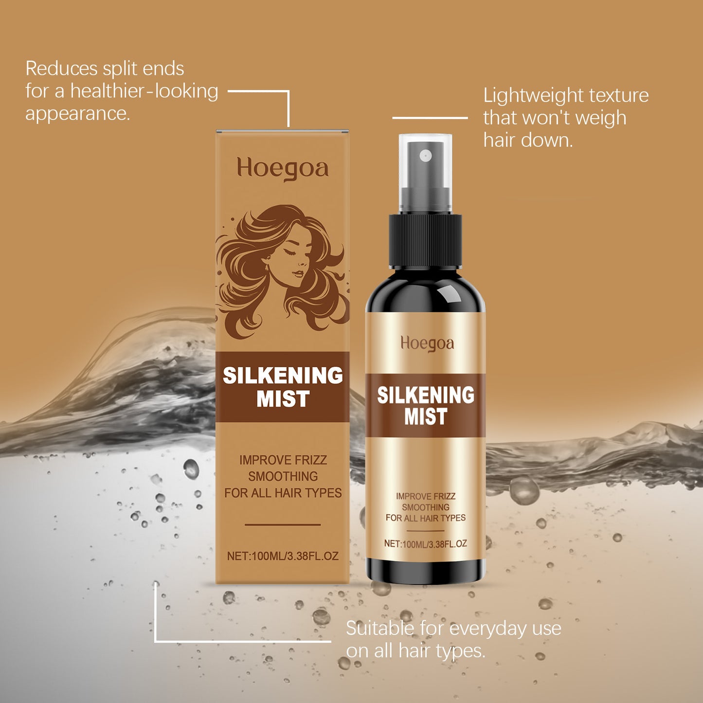 Hoegoa Silkening Mist – Spray suavizante para el cabello encrespado 100 ml
