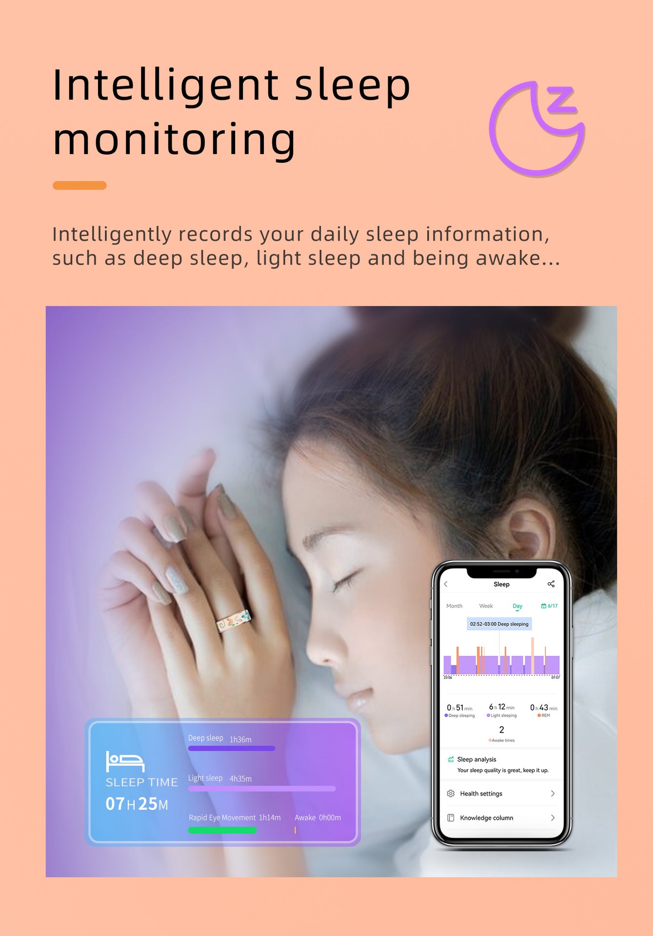 R18 Smart Health Ring for Women – Enamel Design, Wellness & Activity Tracking