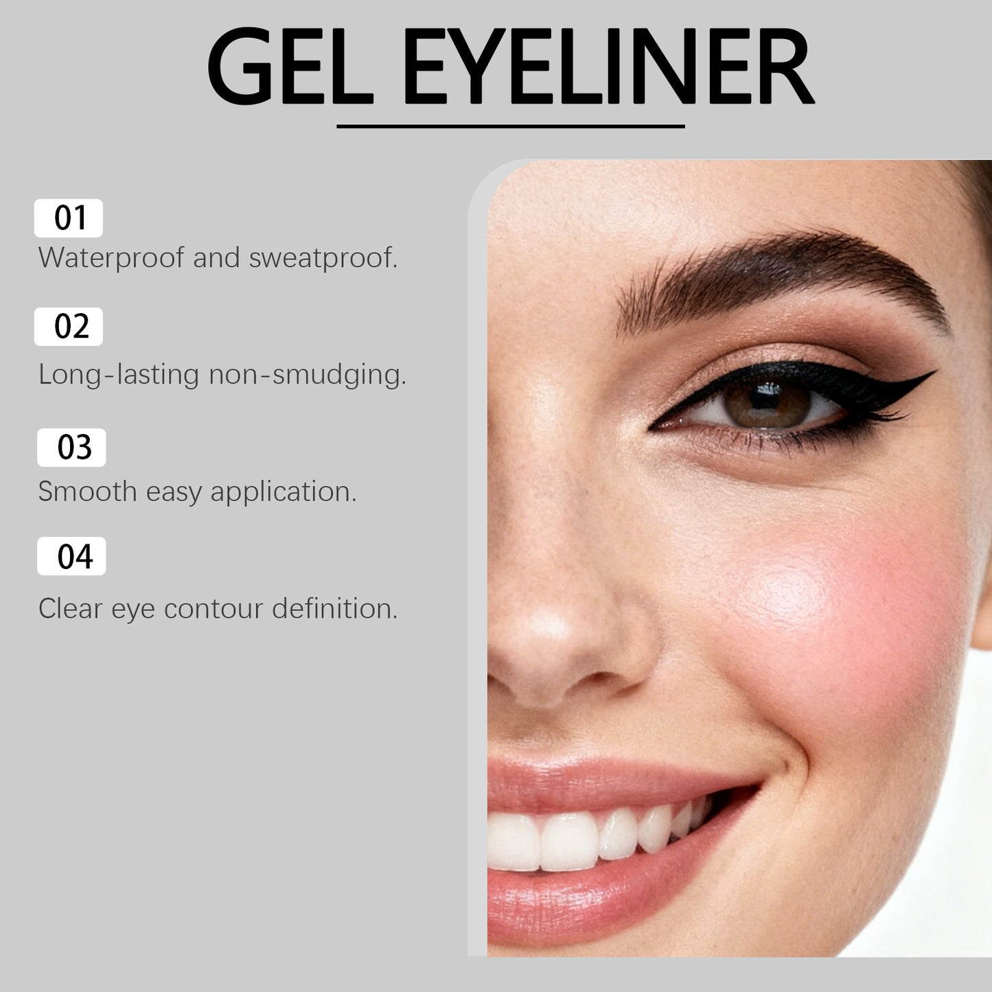 Delineador de ojos en gel Zephoco: lápiz de ojos suave, preciso y resistente al agua