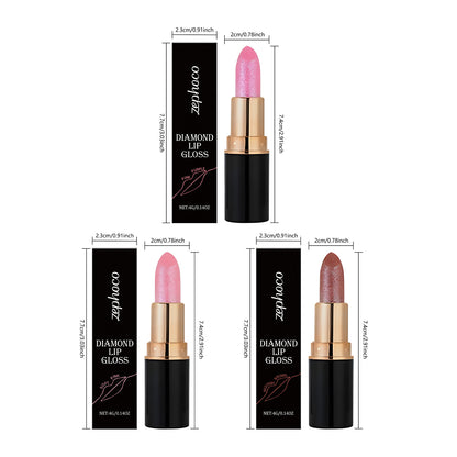 Zephoco Diamond Lip Gloss – Shimmer Finish Moisturizing Lipstick