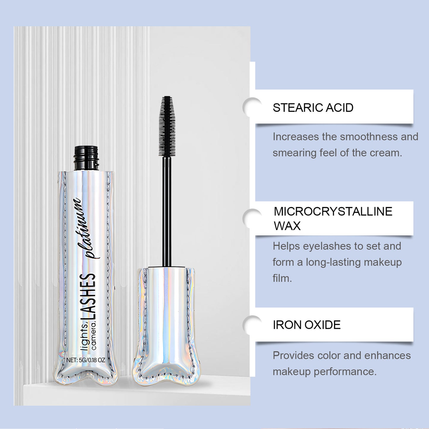 Máscara de pestañas voluminizadora Lights Lashes: realza los rizos, suaviza las pestañas y tiene un efecto lifting natural.