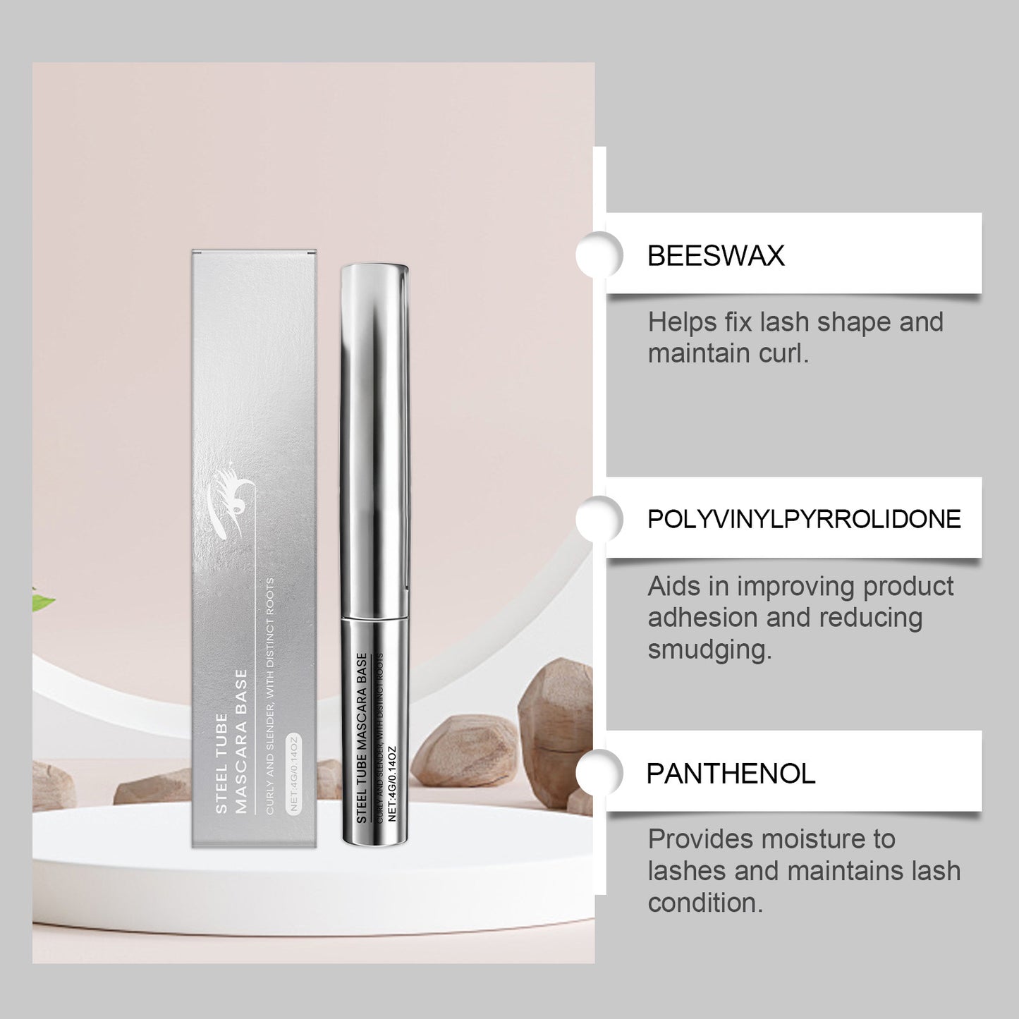 Base de mascara Zephoco Steel Tube – Base légère pour préparer et définir les cils