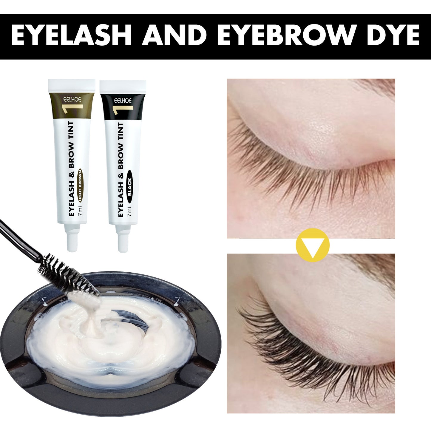EELHOE 2-in-1 Eyelash & Eyebrow Tint Kit – Long-Lasting Color & Easy Application