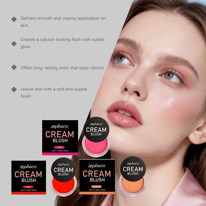 Zephoco Cream Blush – Lightweight Buildable Cream Blush with Smooth Color Payoff