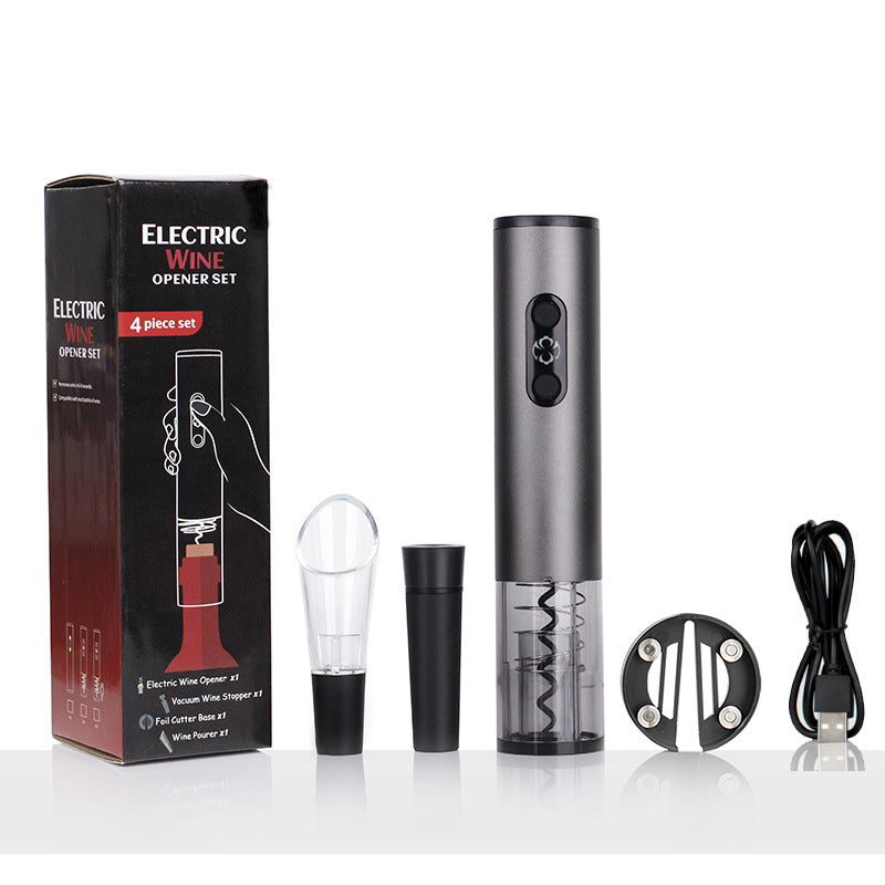 Rechargeable Electric Wine Opener Set – 4-in-1 Automatic Corkscrew Kit