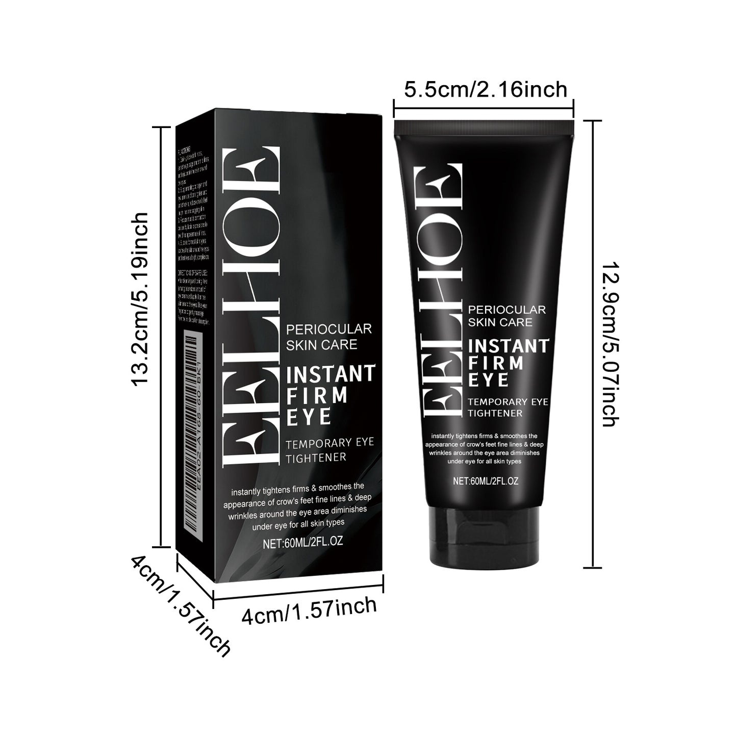 Crema reafirmante instantánea para ojos EELHOE: fórmula ligera, hidratante y reafirmante para el contorno de ojos (30 ml)