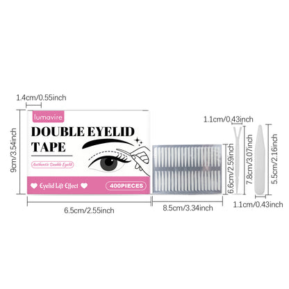 Cinta Lumavire para párpados dobles: invisible, duradera y respetuosa con la piel (400 unidades)