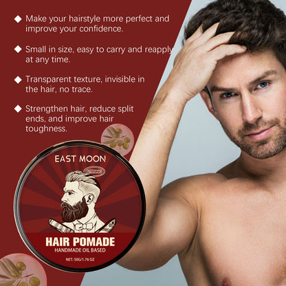 East Moon Hair Pomade – Strong Hold, Oil-Based Hair Wax 50g