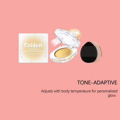 Rubor en crema translúcido dorado Zephoco: brillo perlado y acabado suave