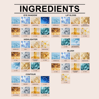 Paleta de maquillaje todo en uno Zephoco Fashion: sombra de ojos, brillo de labios, rubor y contorno