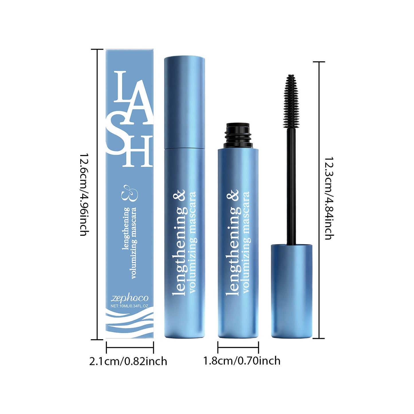Zephoco Lash Lengthening & Volumizing Mascara – Lightweight Waterproof Long-Lasting Formula
