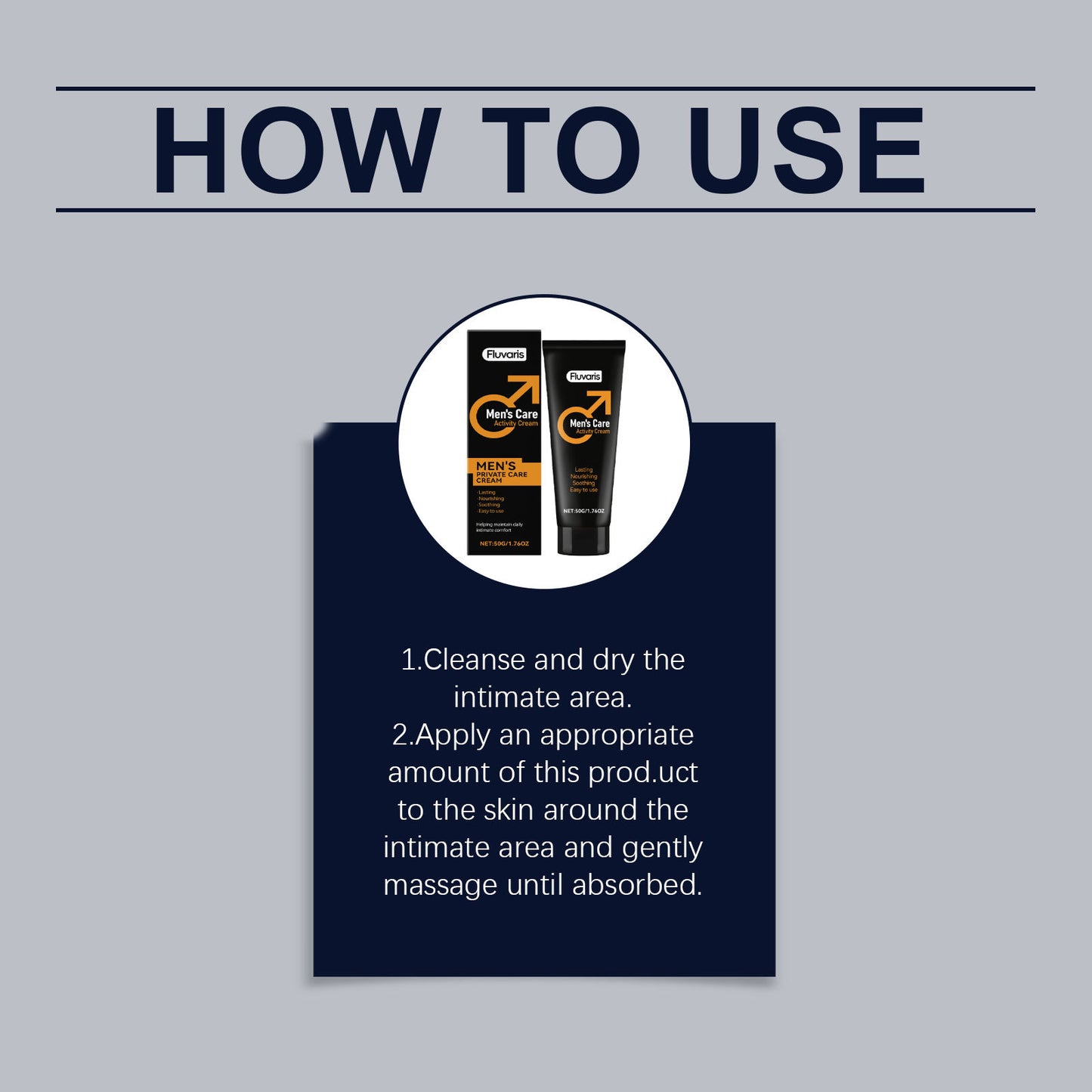 Fluvaris Mens Intimate Care Cream Lightweight Hydrating Body Care 50g