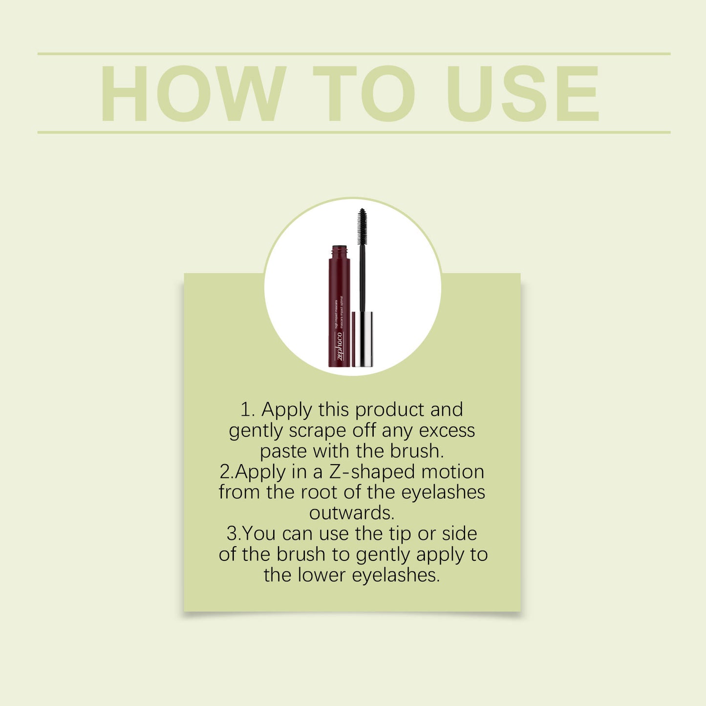 Máscara de pestañas y cejas de alto impacto Zephoco: aplicación suave y definición natural