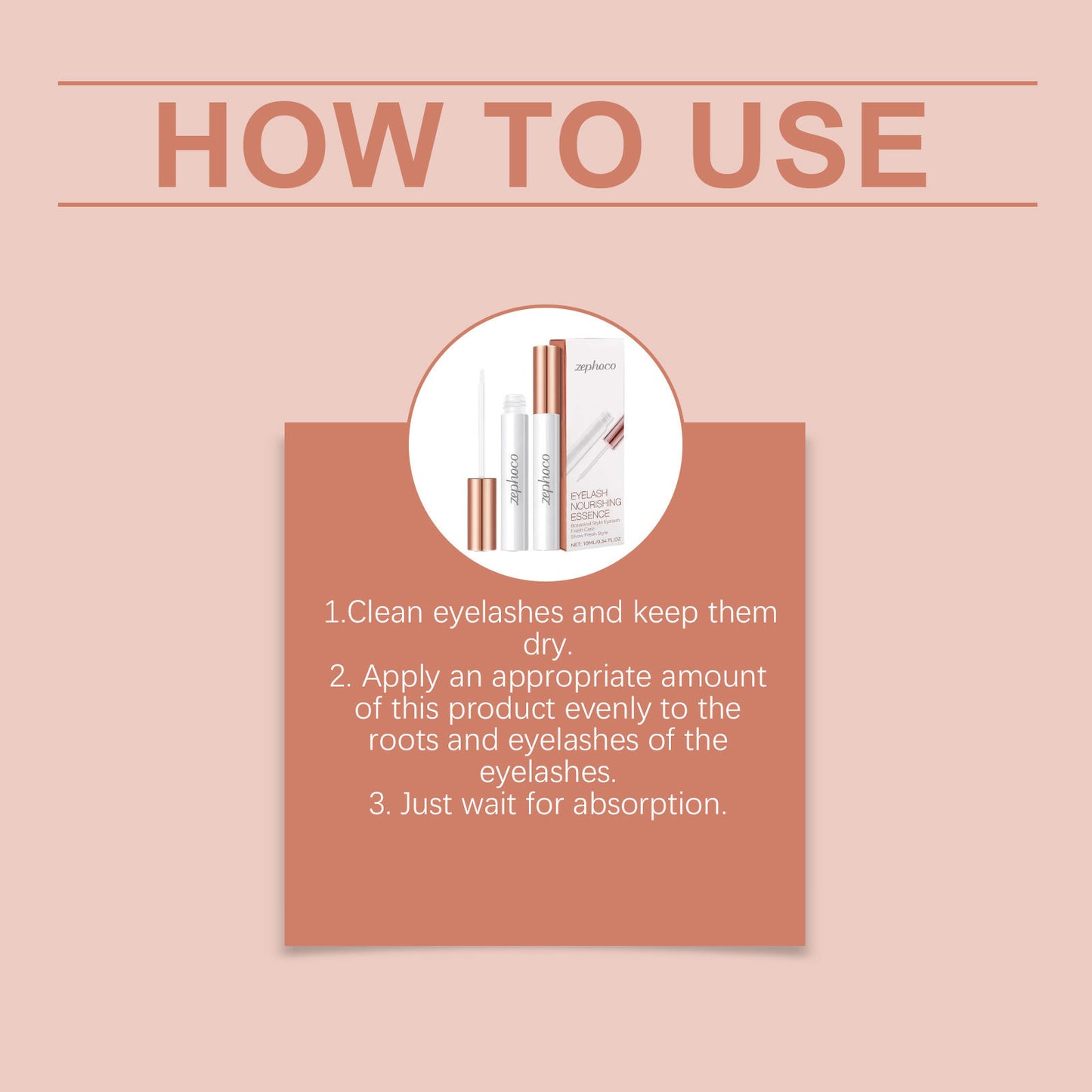 Zephoco Eyelash Nourishing Essence – Lightweight Lash & Brow Care Serum (Clear)