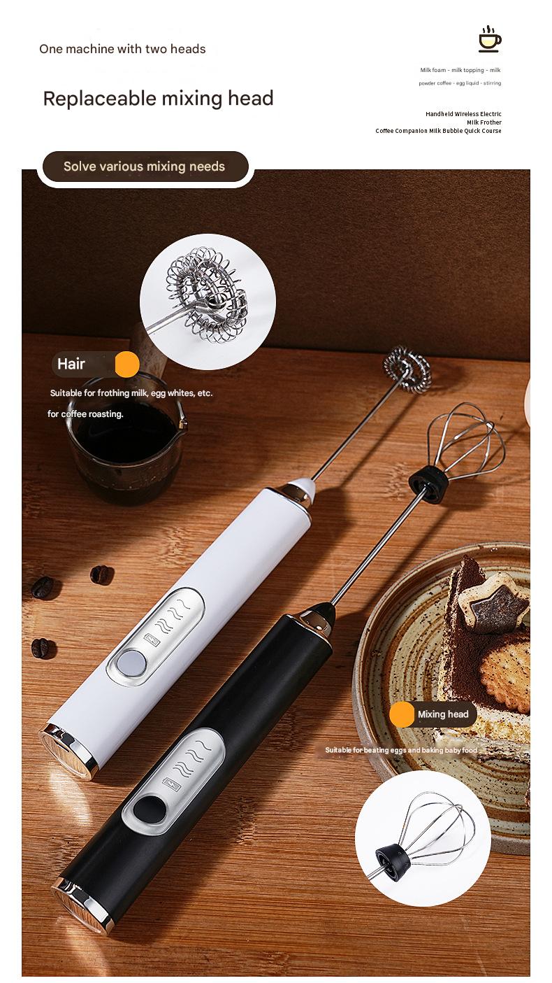 Rechargeable Handheld Milk Frother – Electric Coffee Foamer & Egg Beater for Home Use