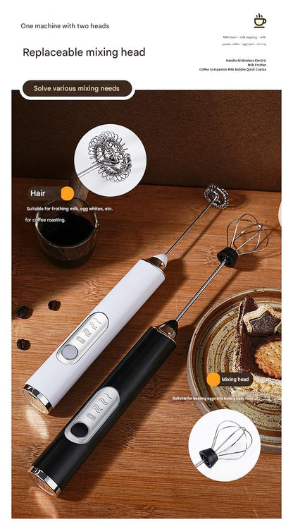 Rechargeable Handheld Milk Frother – Electric Coffee Foamer & Egg Beater for Home Use