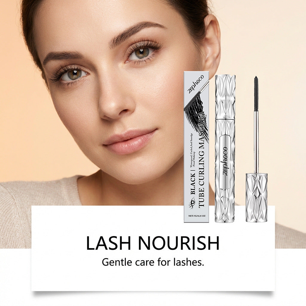 Mascara recourbant en tube Zephoco (Noir/Brun) – Formule waterproof allongeante et nourrissante pour les cils