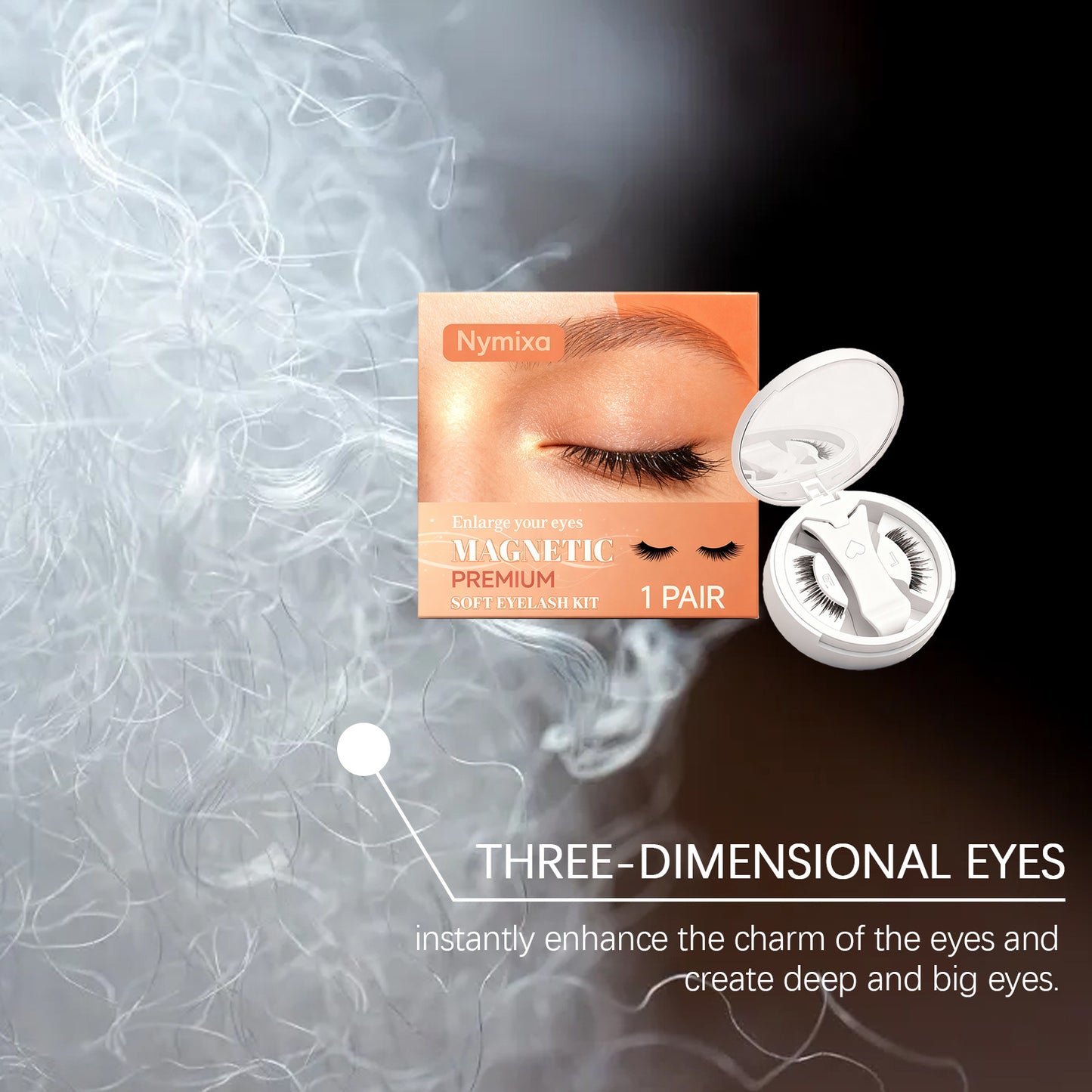 Nymixa Magnetic False Eyelashes Kit with Storage Case – Reusable No-Glue Lash Set