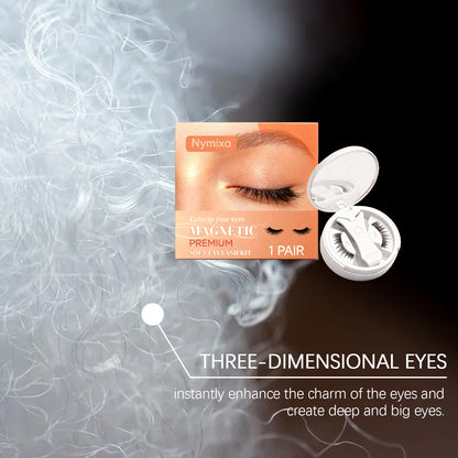 Nymixa Magnetic False Eyelashes Kit with Storage Case – Reusable No-Glue Lash Set