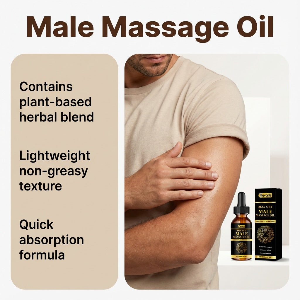 Fluvaris Male Massage Oil – Lightweight Hydrating Body Oil for Daily Care (30ml)