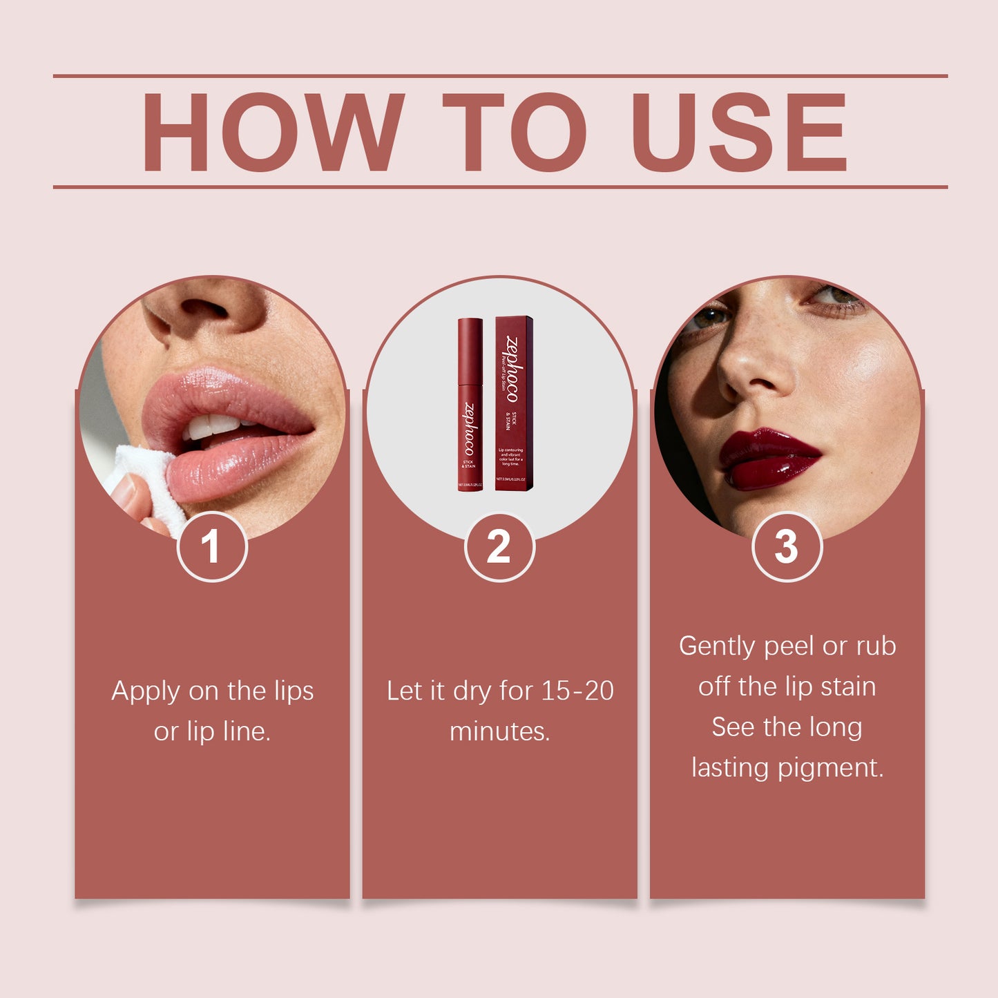 Zephoco Peel-Off Stick & Stain Lip Tint