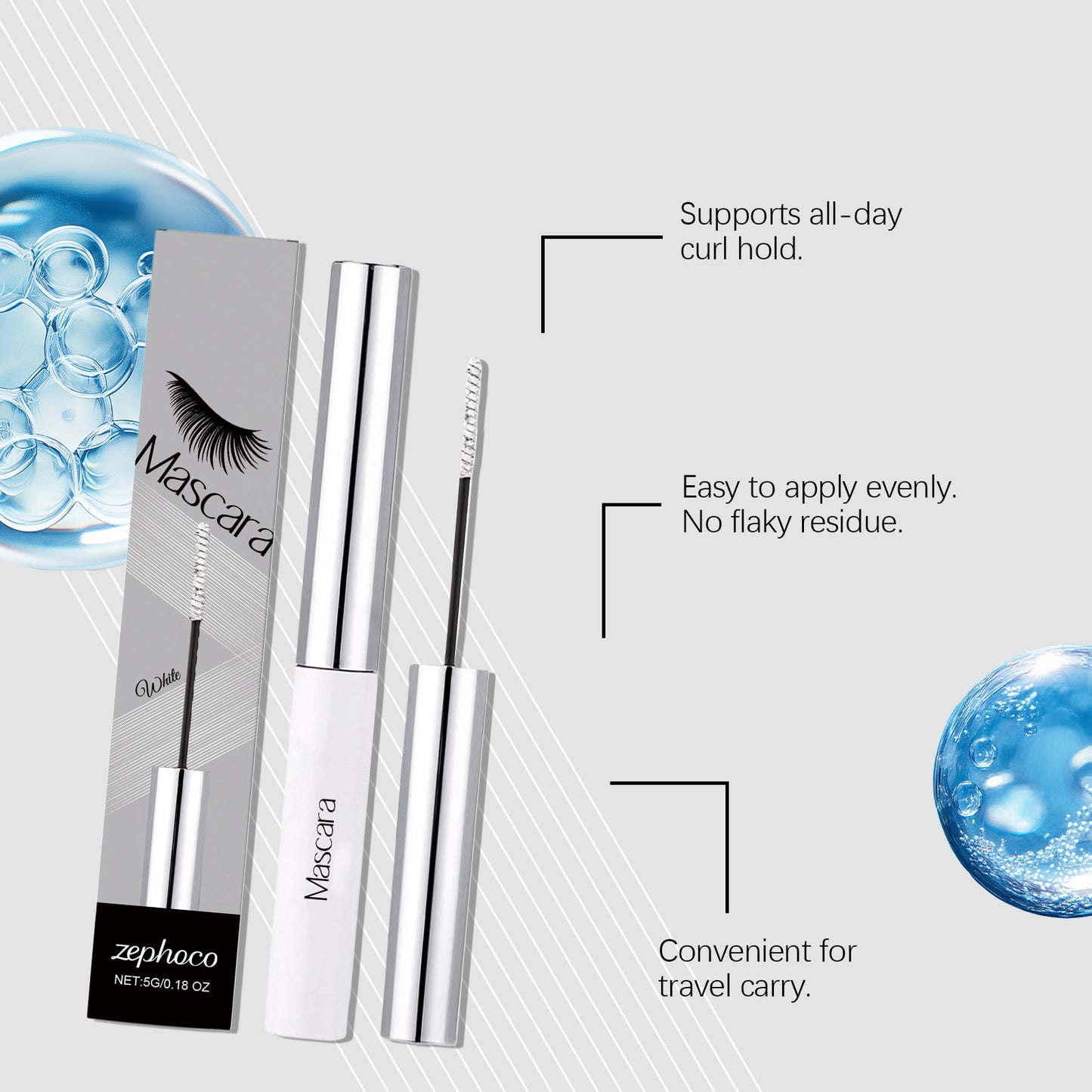 Zephoco Curl Hold Mascara – Long-Lasting Lift, Smooth Application, No Flaking